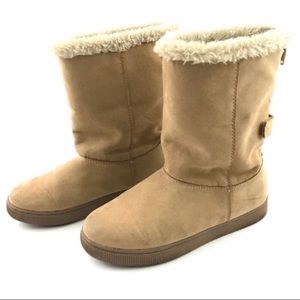 Tan Brown Shearling Boots Girls size 2